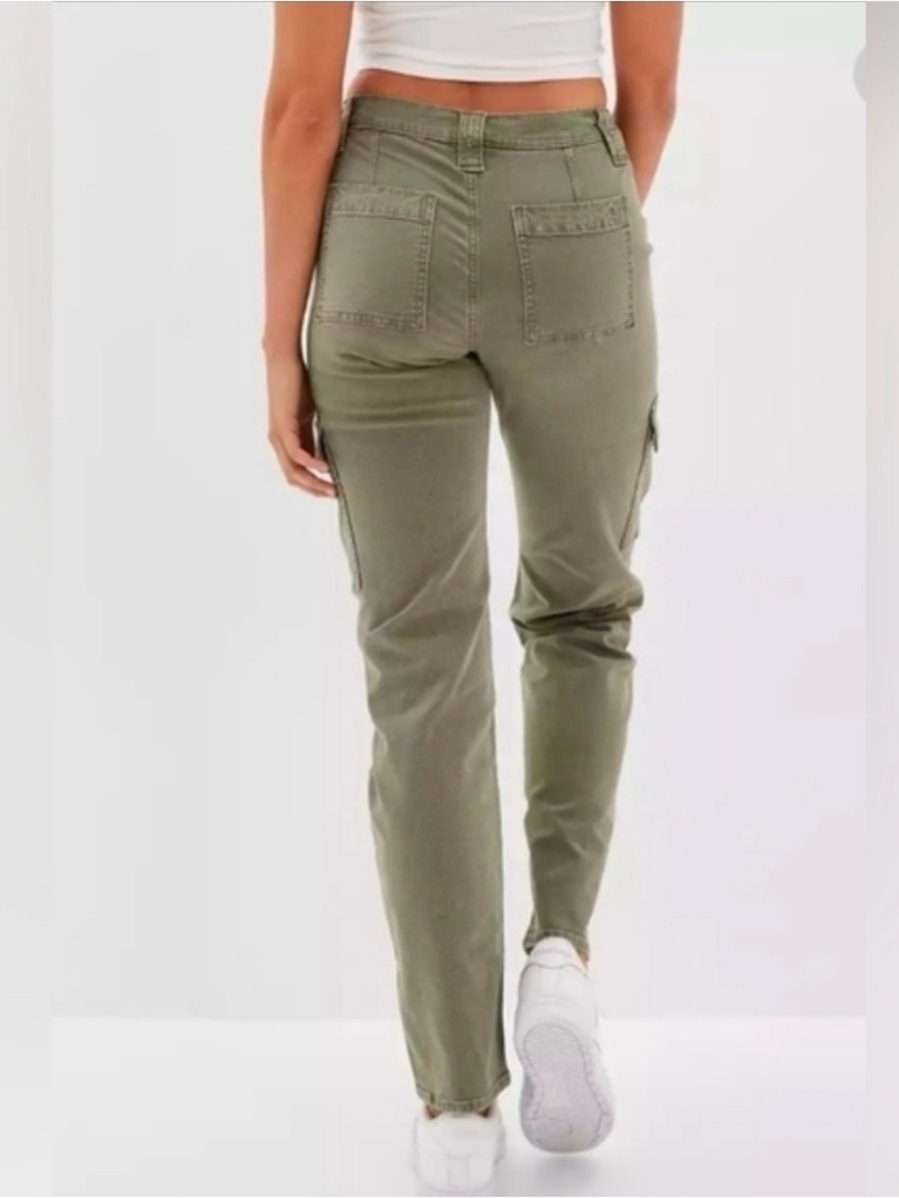 American Eagle NWT High-rise straight stretch cargo carpenter pant - size 0 - Picture 3 of 5